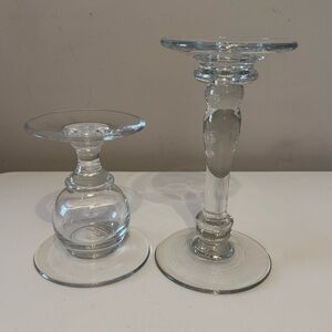 Pottery Barn Clear Glass Candle Holders *See Description*